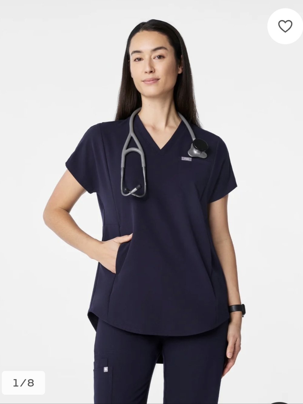 Figs Set Addison Oversized Tunic Top Scrub Cargo Pants Navy Set Women